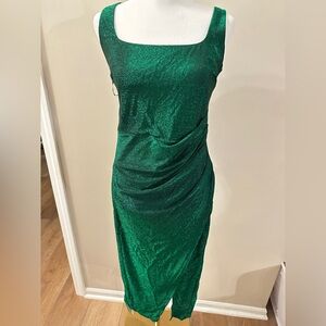 HALARA Strapless Shimmering Green Dress